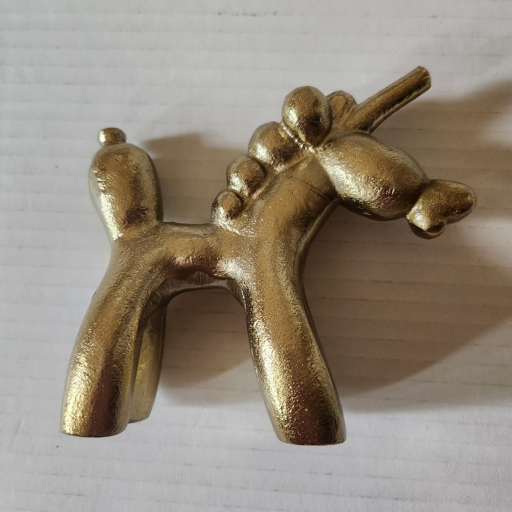 Gold Balloon Unicorn Figurine Modern Home Decor Sculpture Paper Weight